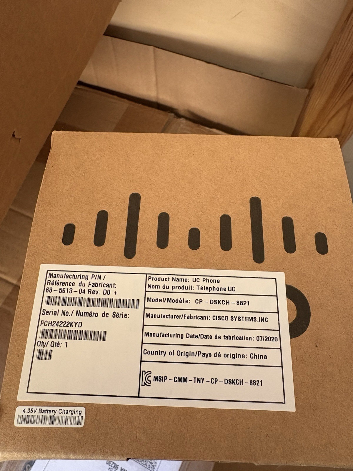 Cisco CP-8821-K9 IP Phone Bundle with Power Supply CP-DSKCH And Battery NEW