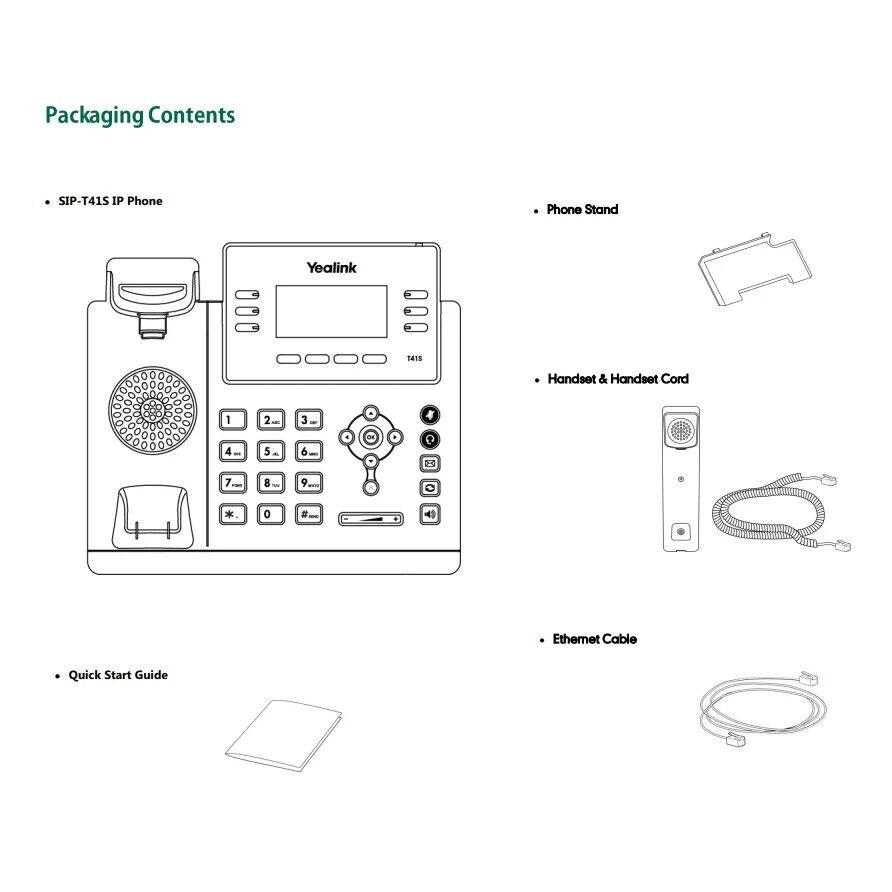 Yealink T41S IP Desk Phone 6 SIP Accounts 2.7″ LCD Display PoE Ready Workhorse