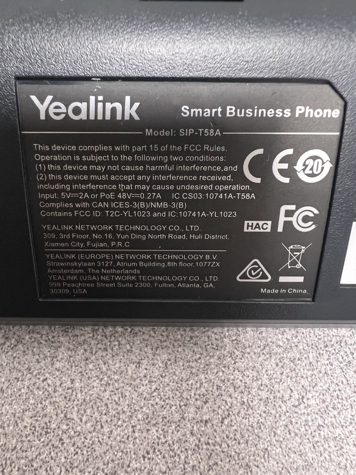 10 Yealink SIP-T58A Smart Business Phones T58A Teams Version Cable Handset Cord