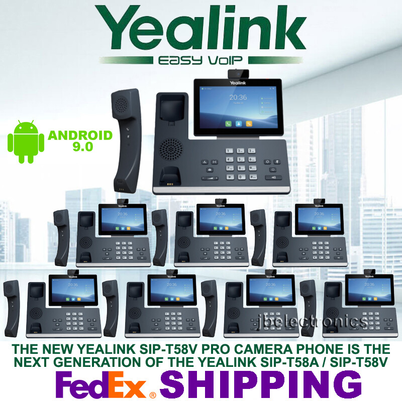 YEALINK SIP-T58W PRO IP CAMERA PHONE WIFI BLUETOOTH ANDROID – 8 PHONES
