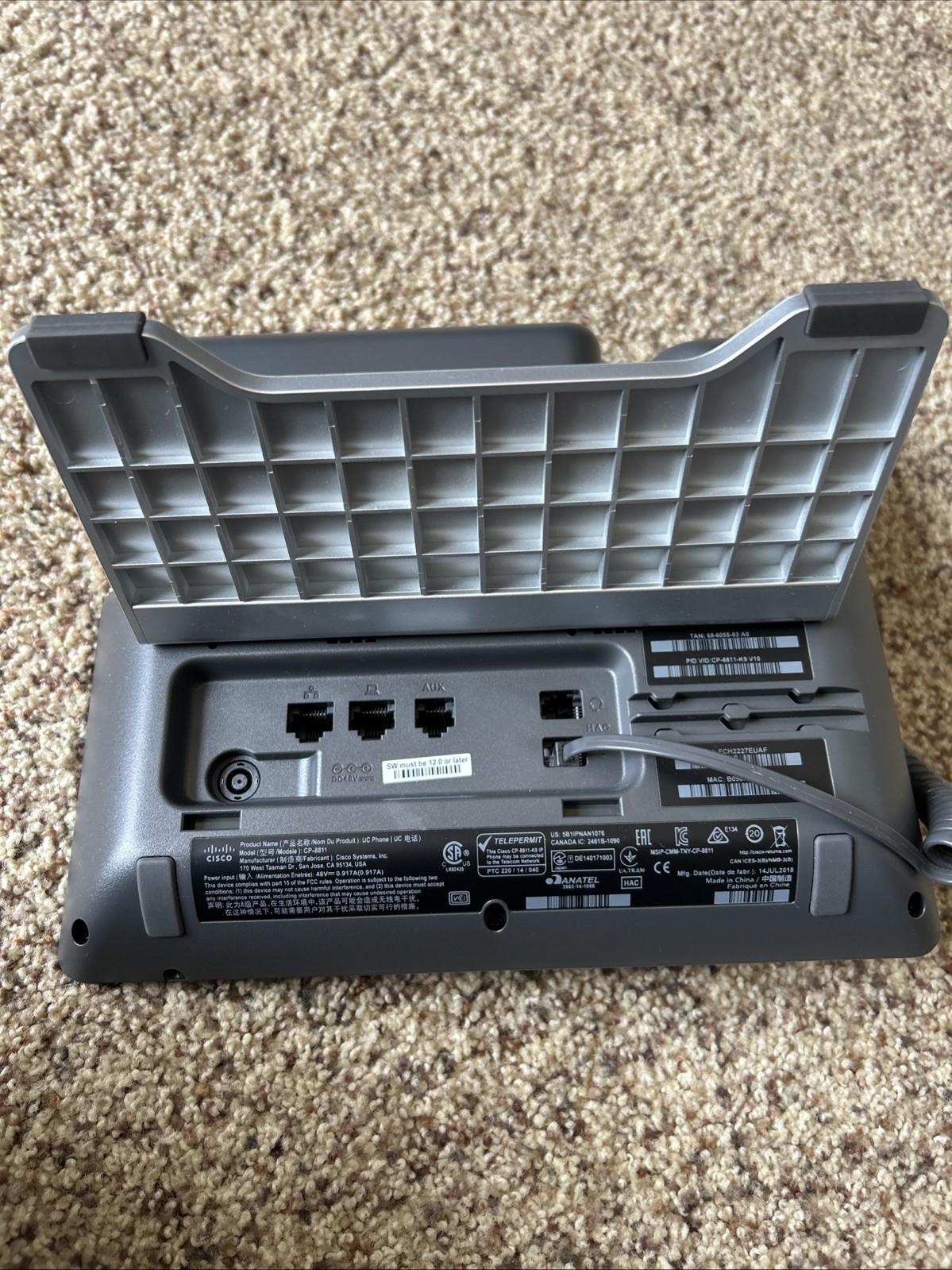 Cisco CP-8811-K9 VoIP PoE Business / Home Office IP Phone with Stand No Cords