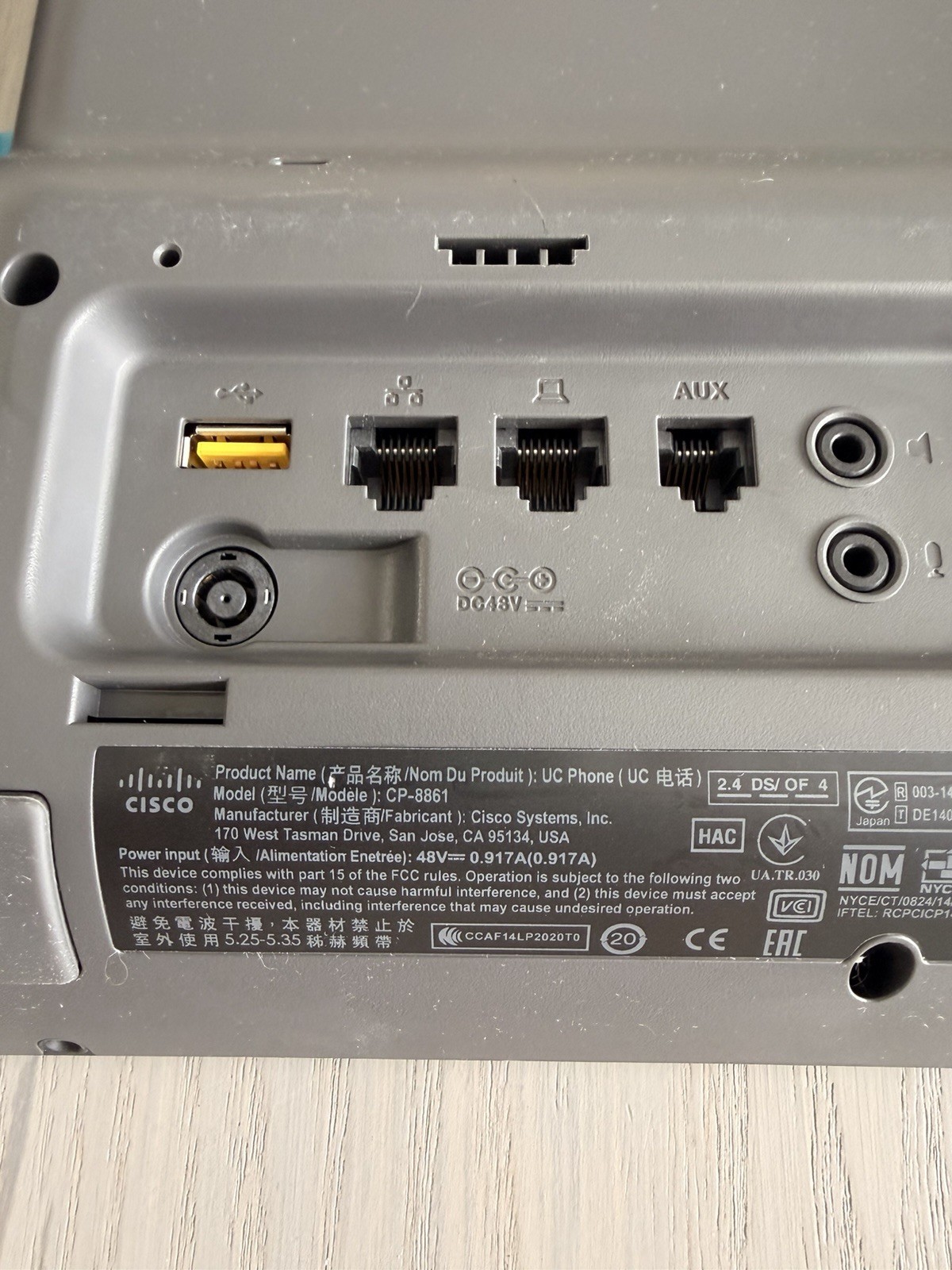 Cisco CP-8861 Phone w (2)CP-8800-A-KEM Key Expansion Module NO HANDSET&STAND(U17