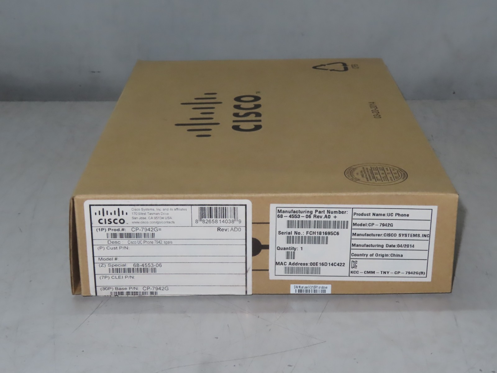 Cisco CP-7945G IP Phone – NEW in box