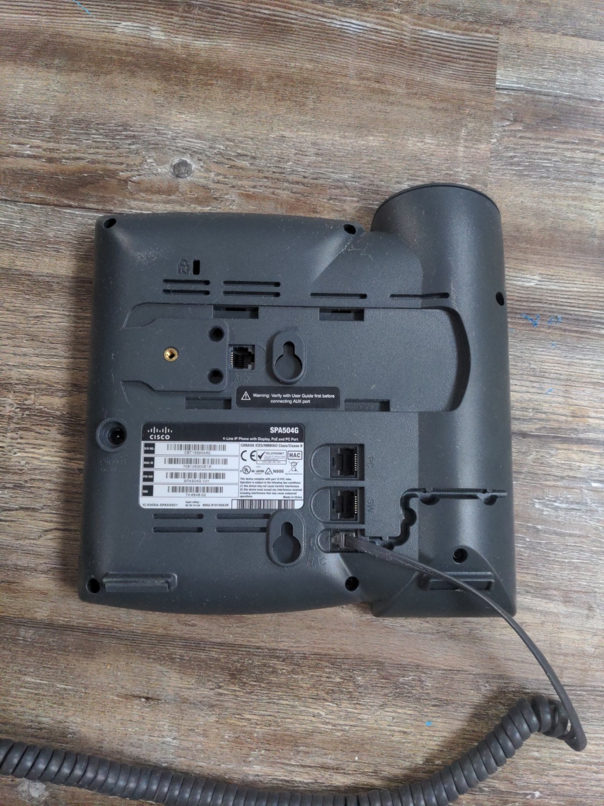 Cisco SPA 504G 4-Line, 2-Port Switch PoE IP Phone