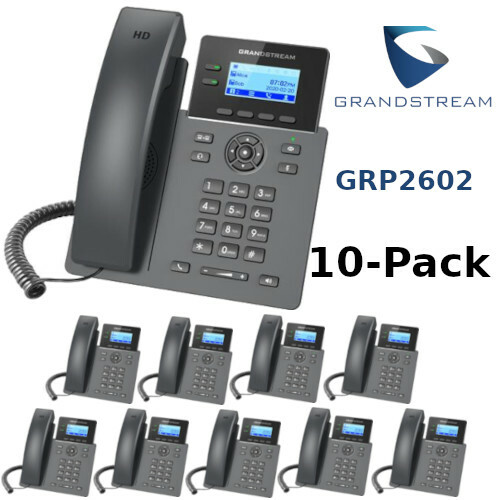 10 Grandstream GRP2602 2-Line 4 SIP Accounts Office Phone Includes Power Supply