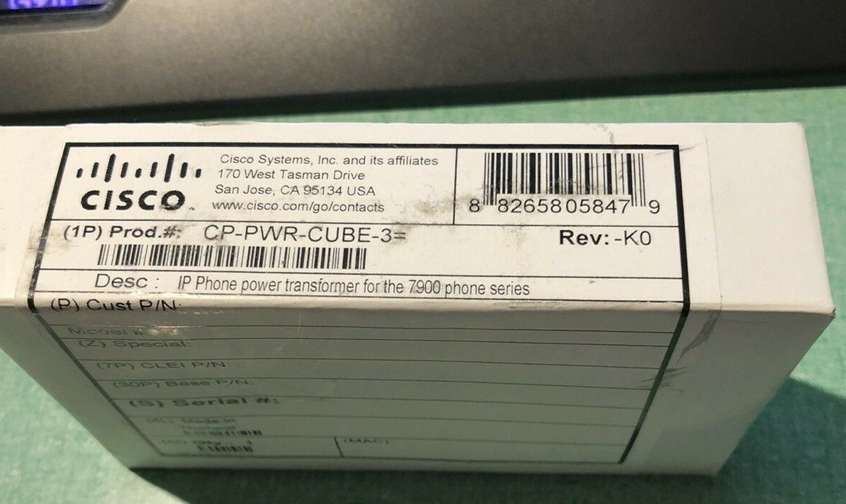 New Genuine CISCO CP-PWR-CUBE-3 IP PHONE POWER ADAPTER 7900 SERIES