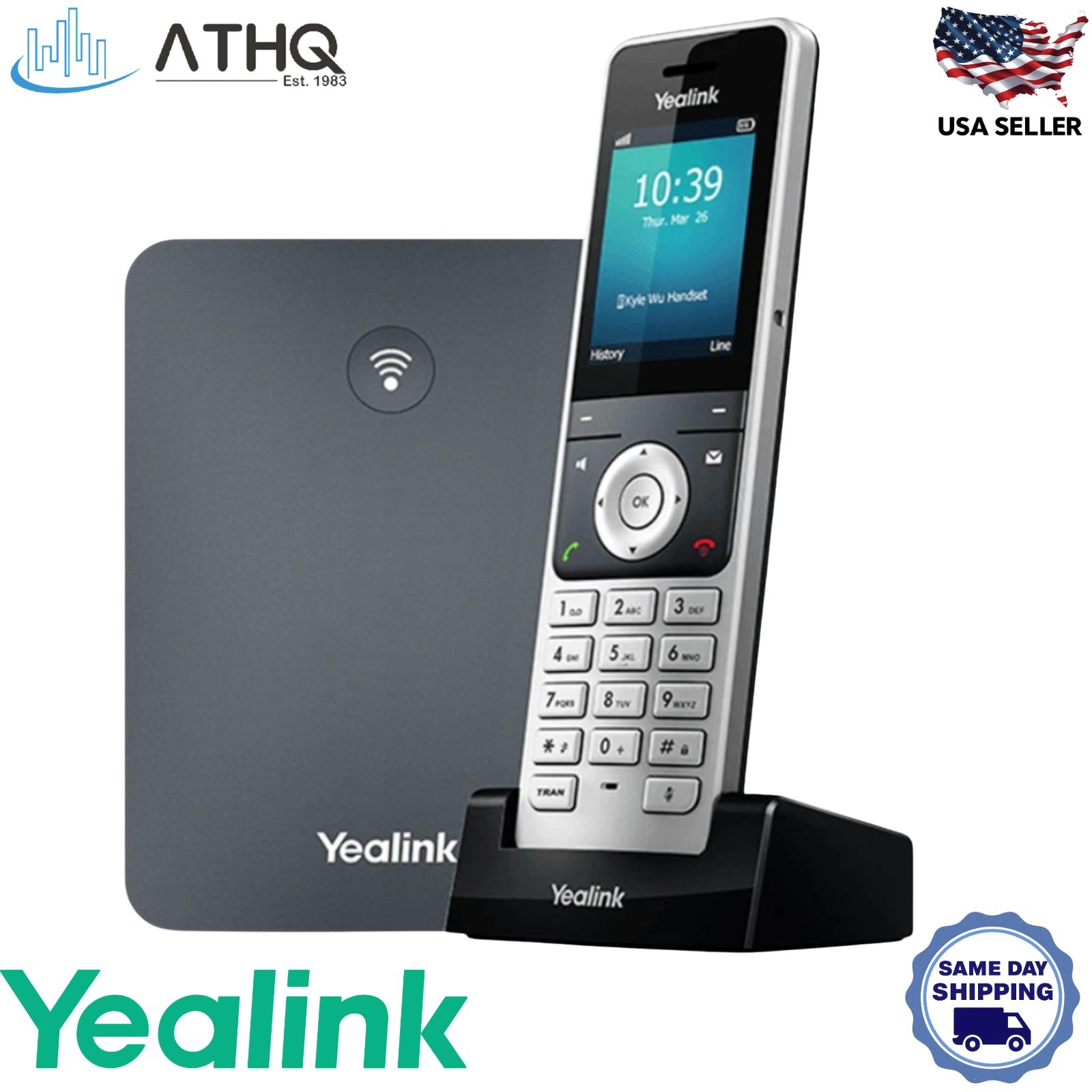 Yealink W76P DECT IP Phone System – W70B Base, W56H Handset, 10 SIP VoIP – NEW