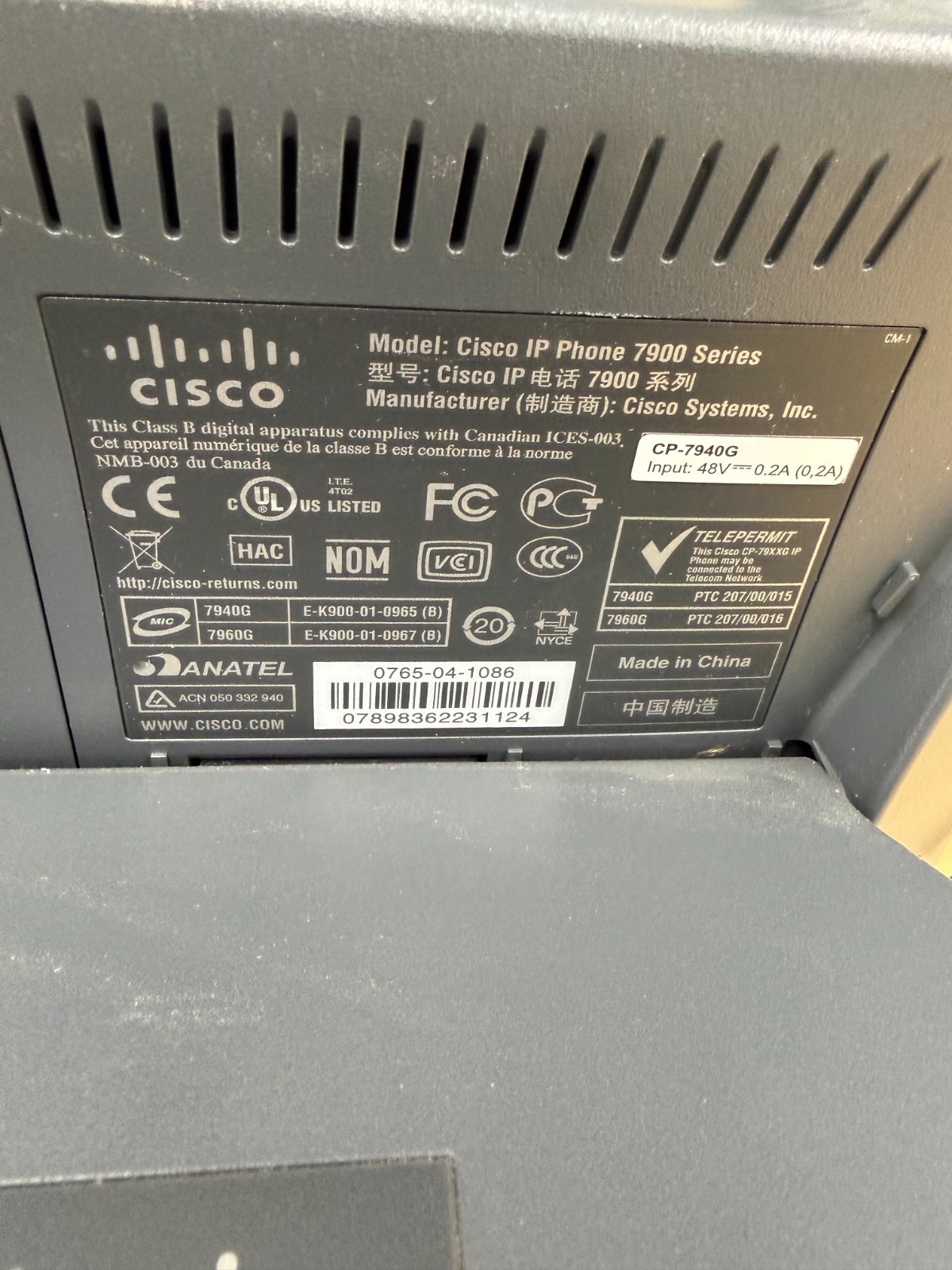 Lot of 7 Cisco CP-7940 VoIP IP Phone w/Speakerphone & Handset NO ADAPTER, used