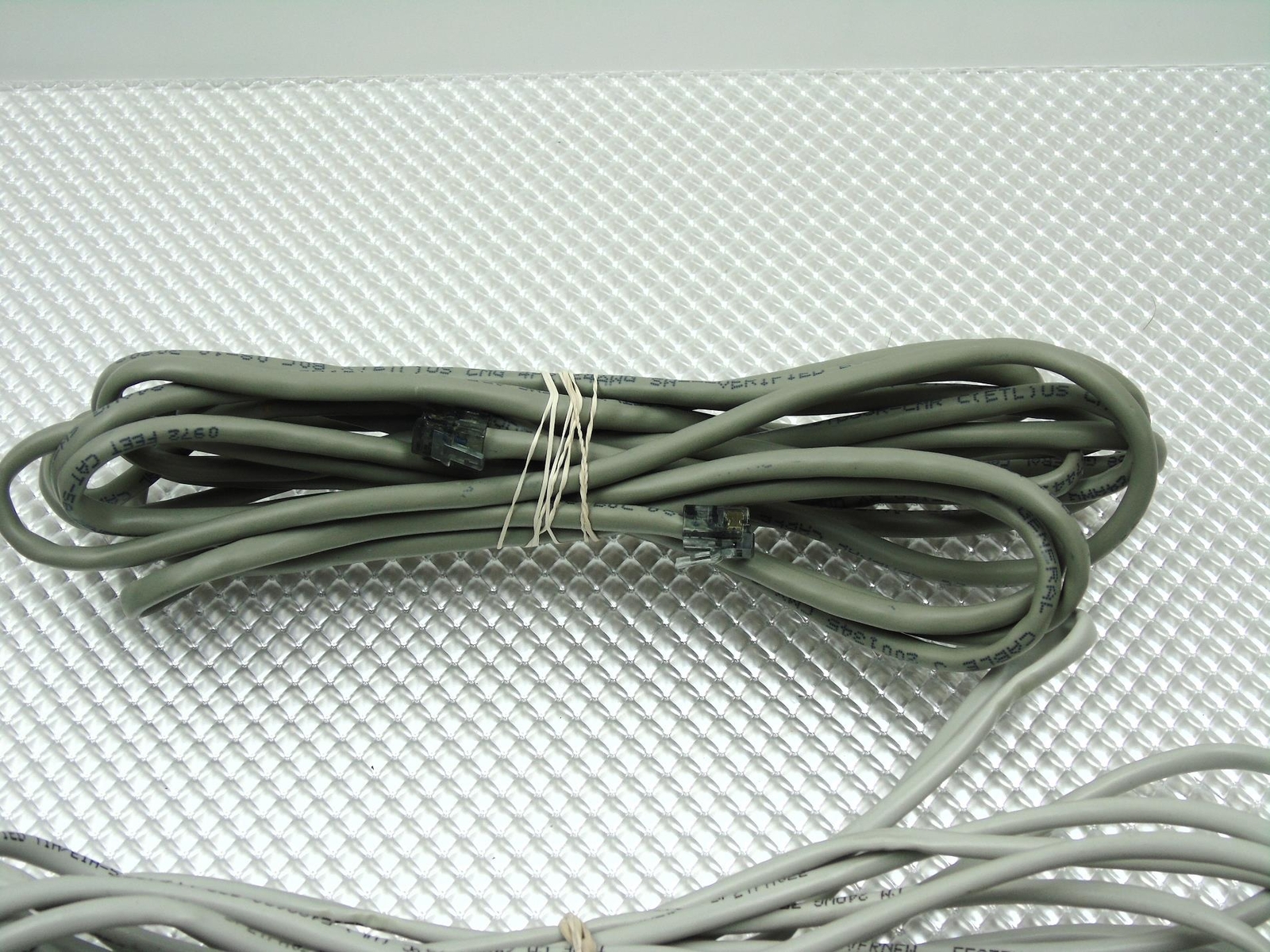 Lot of 3 – Telephone Phone Data Cord Cable Wire Cables Modem -12′ 14′ 16′ Ft