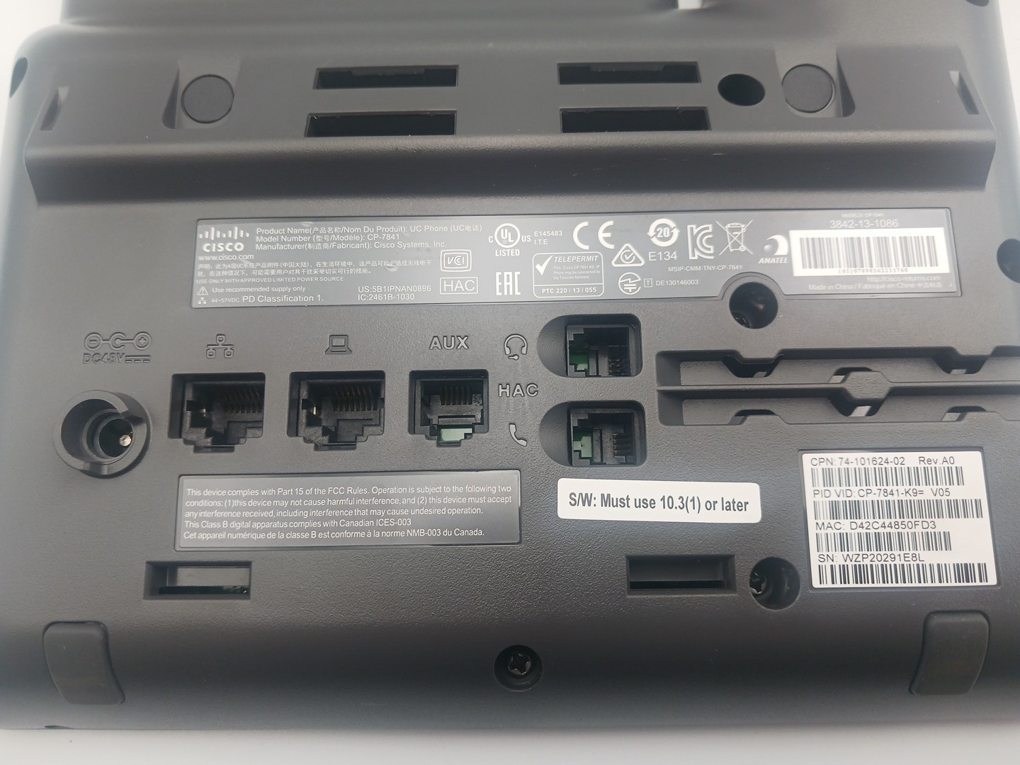 CISCO CP-7841 3842-13-1086 IP Phone Business Telephone with Stand