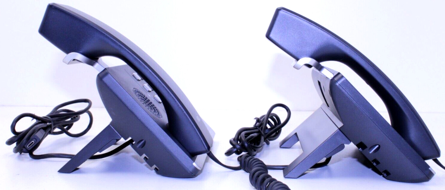 Lot of 2 Yealink MP50 USB Business Phones w/ Handsets, Power Adapters & Stands