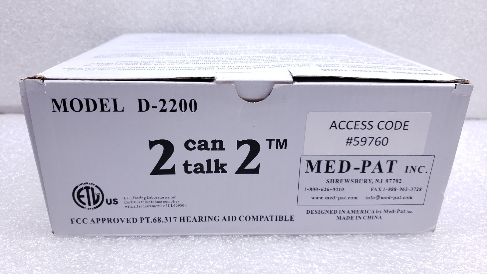 Med-Pat – D2200-2 Can Talk 2 Telephone – Euro Style Twin Handset Telephone #99