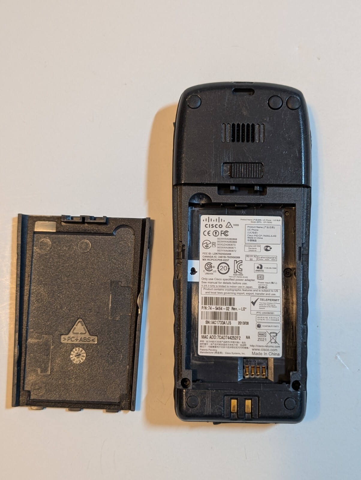 Cisco 7925 Wireless IP Phone Wi-Fi VOIP CP-7925G-A-K9