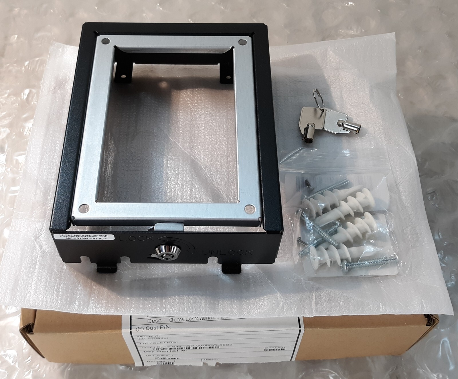Cisco CP-WMK-C-6900 Charcoal Locking Wall Mount Kit For 6900 Open Box