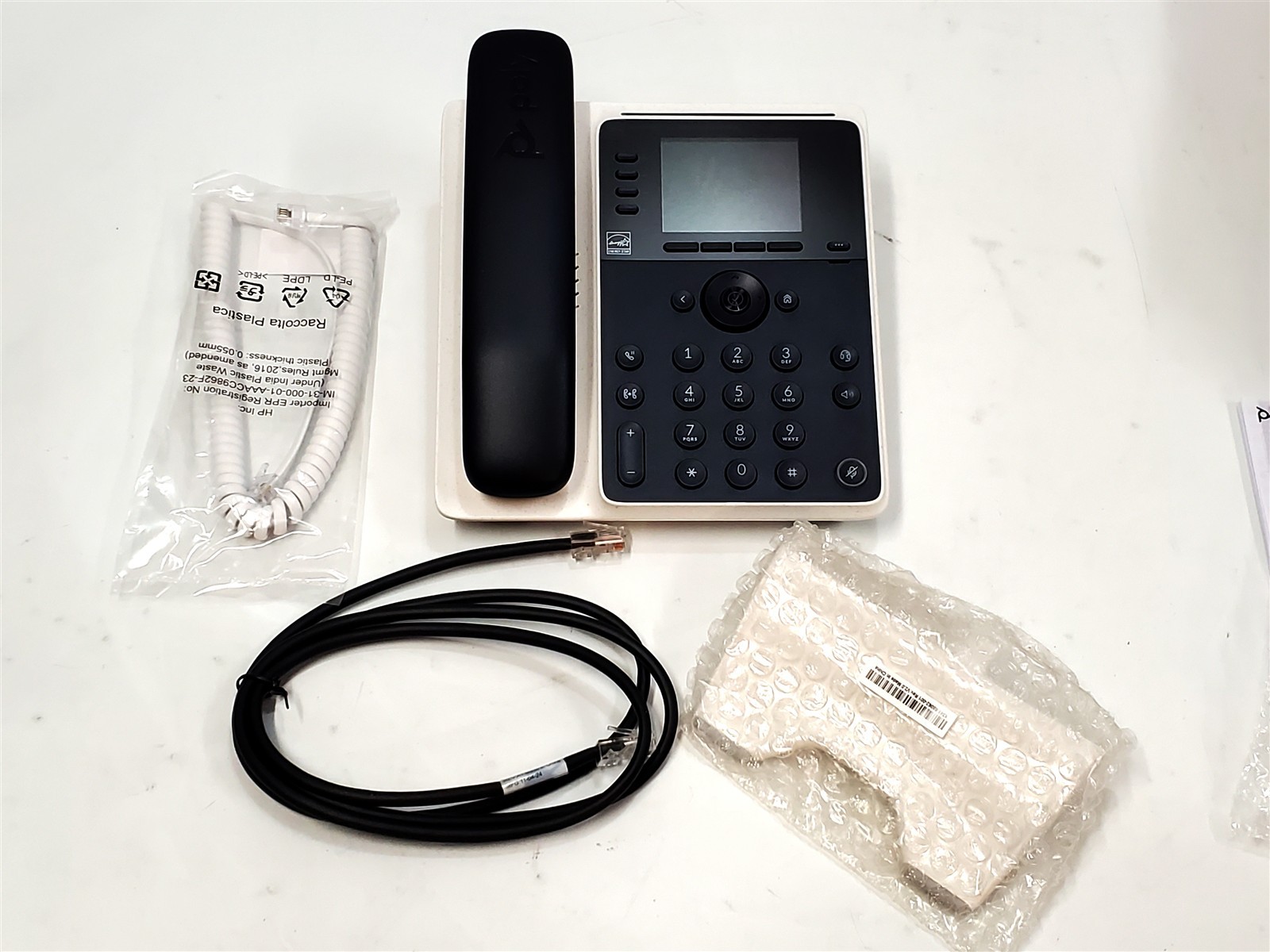 Poly / HP Edge E220 IP Desk Phone 82M87AA VoIP Open SIP 4-Line PoE New In Box