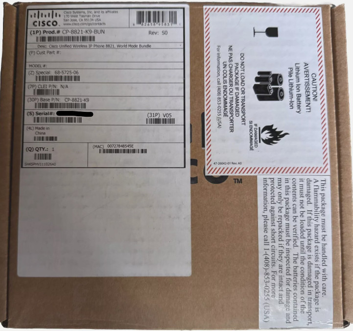 Cisco CP-8821-K9-BUN Wireless IP VoIP Phone – Cisco 8821 Bundle – IN HAND!