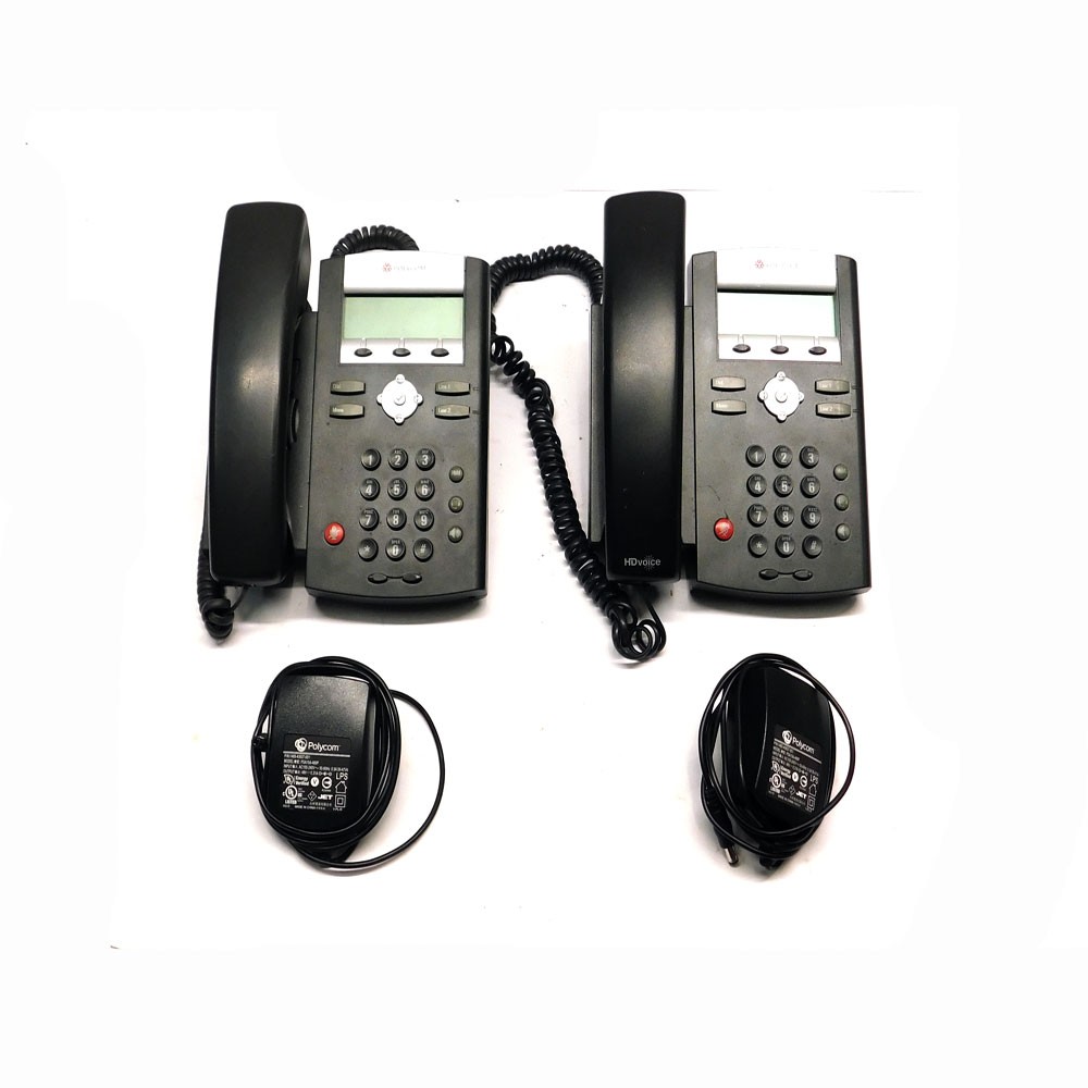 (Lot of 2) Polycom IP331 HD Voice Soundpoint Business Telephone w/Power Adapters