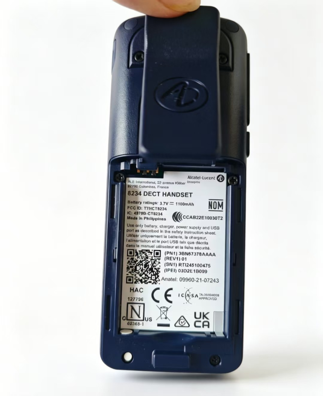 Alcatel-Lucent 8214/8234/8254 DECT Handset + USB Cable & Battery – New In Box
