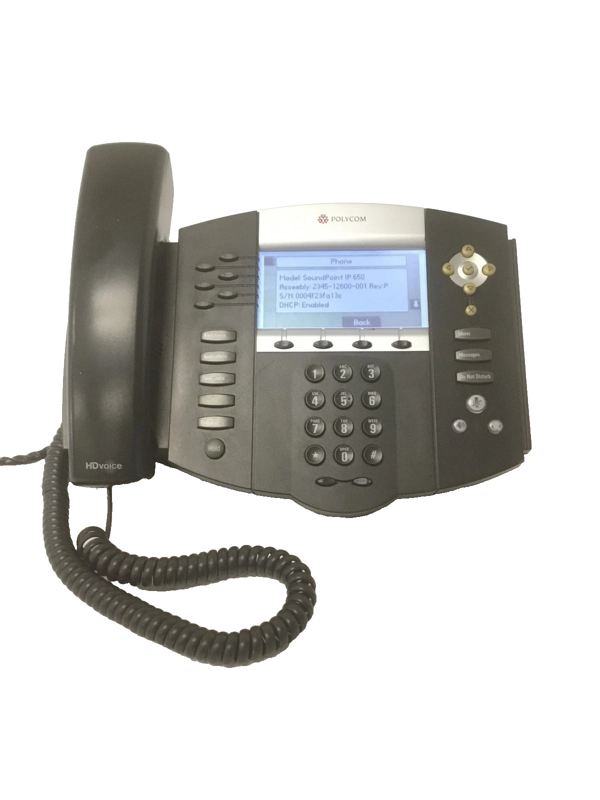 Polycom SoundPoint IP 650 SIP VoIP Phone PoE 6-Line w/ Handset & Stand