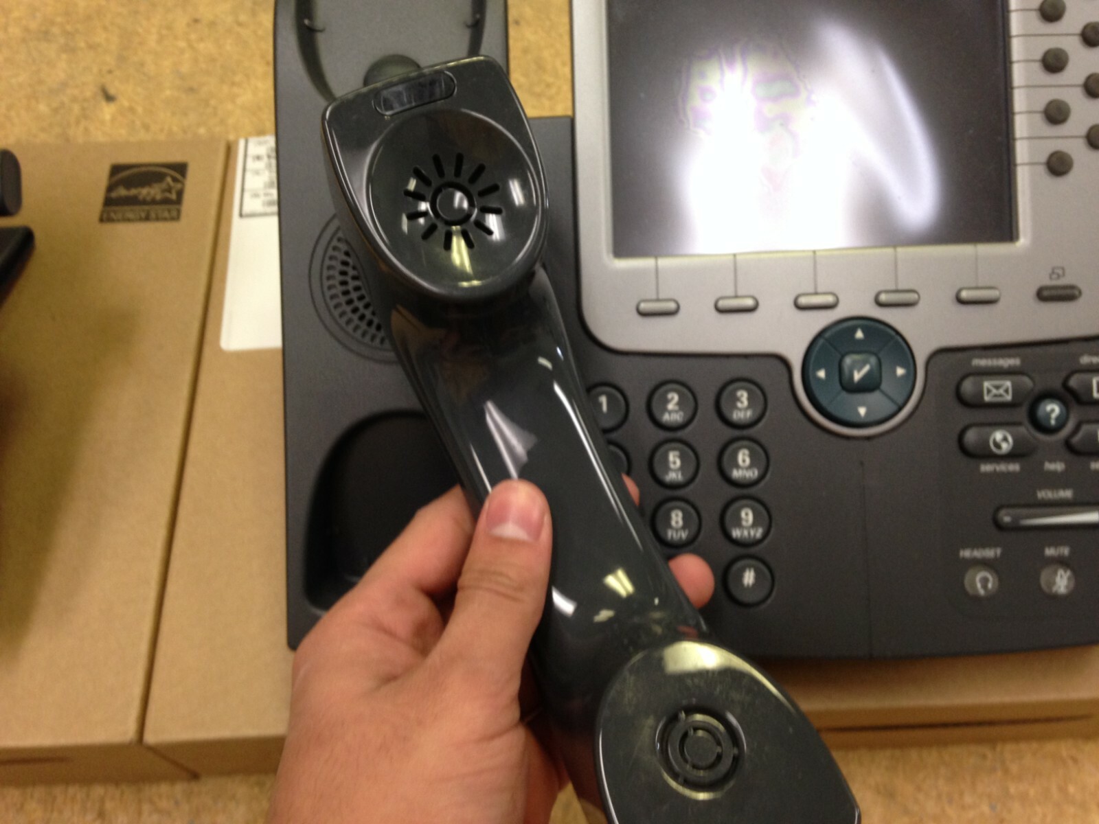 LOT OF 2 Cisco CP-7975G VOIP Office Phone W/ Adjustable Stand&Handset (No Cords)