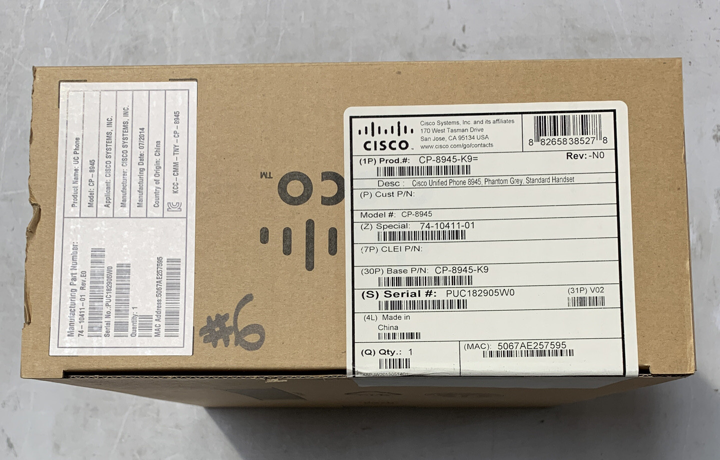 Cisco Unified Phone Phantom Grey Standard Handset | CP-8945-K9