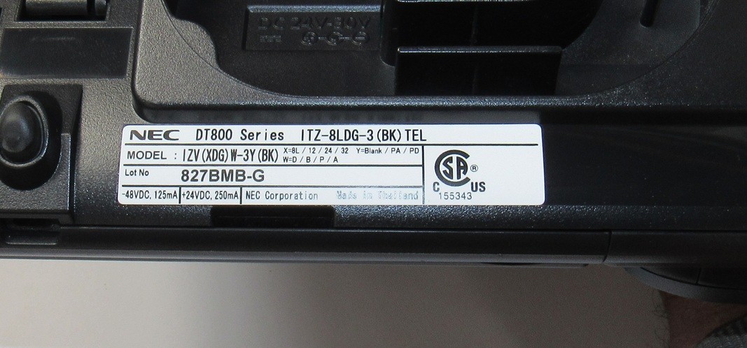 NEC DT800 ITZ-8LDG-3 (BK) TEL Black Gigabit IP Phone (660018)