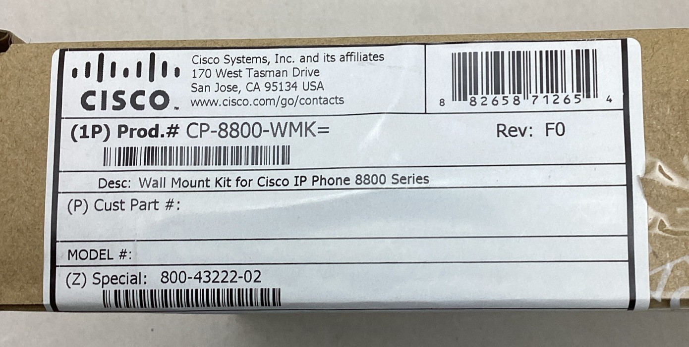 Cisco CP-8800-WMK Wall Mount Kit for Cisco IP Phone 8800 Series