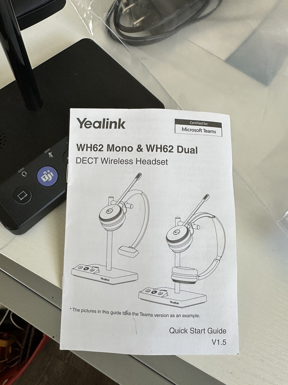 Yealink WH62 Mono DECT Wireless Headset, Teams Certified. Barely Used