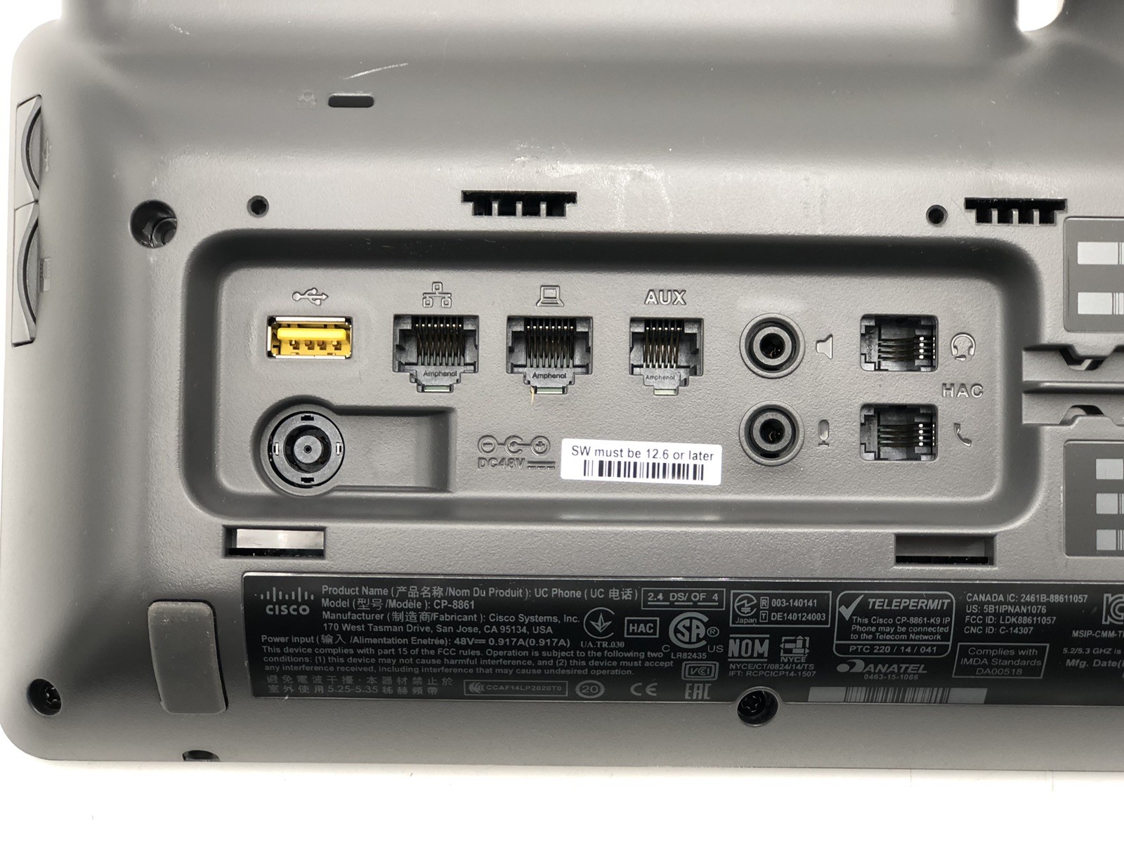 Lot of 14 Cisco CP-8861 IP Phone VoIP Color Screen Gigabit PoE with stands