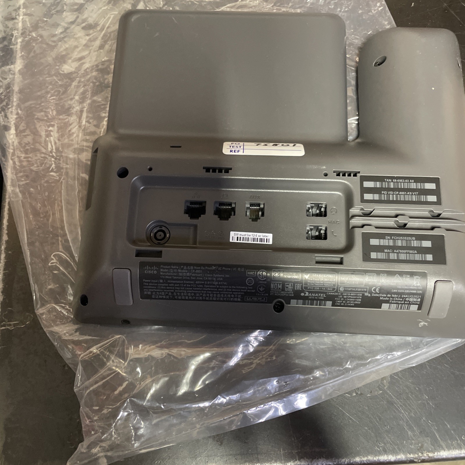 Cisco CP-8851-K9 Wall Mountable IP Phone
