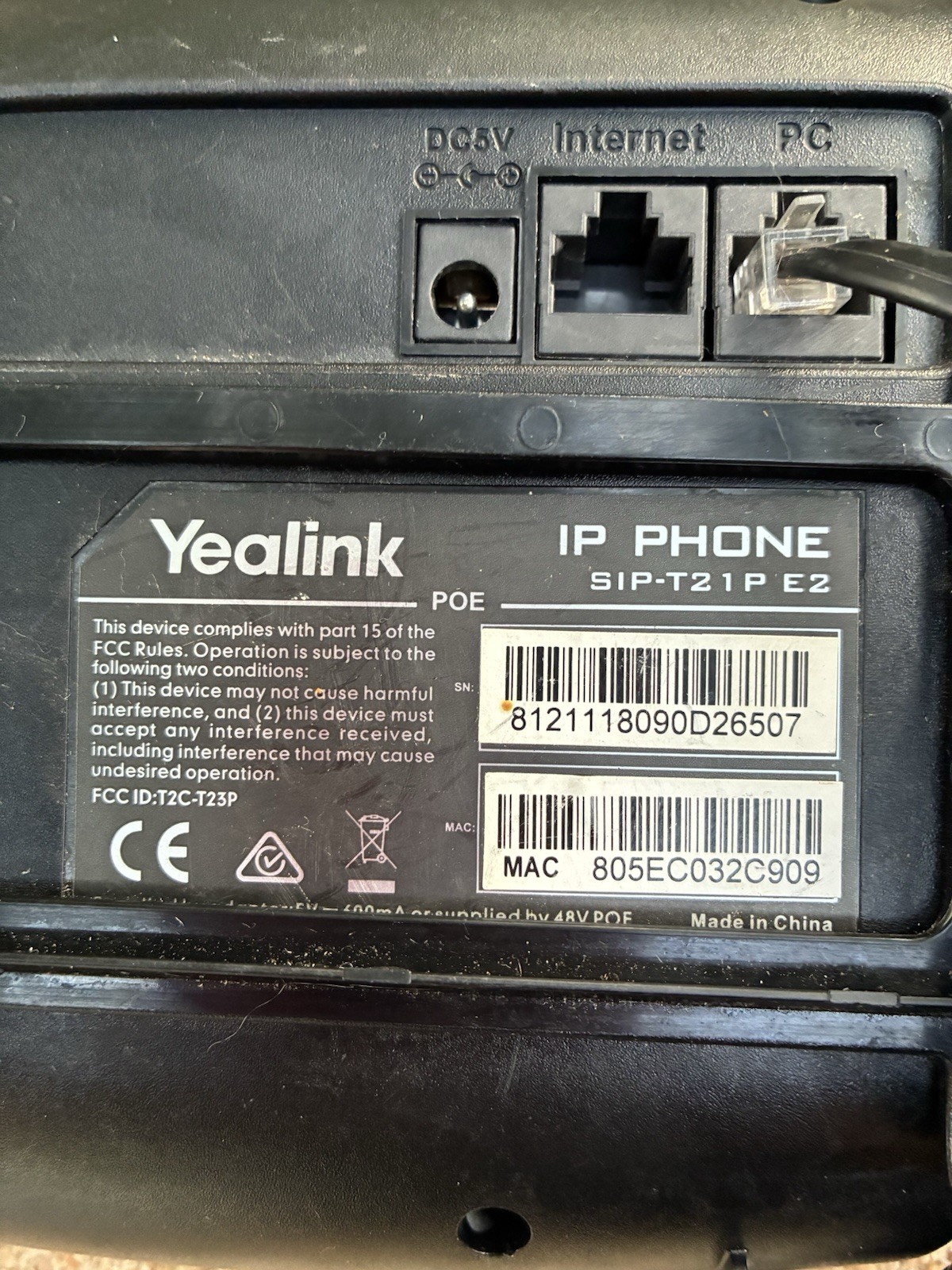 Yealink T21P E2 IP Phone SIP- T21P E2