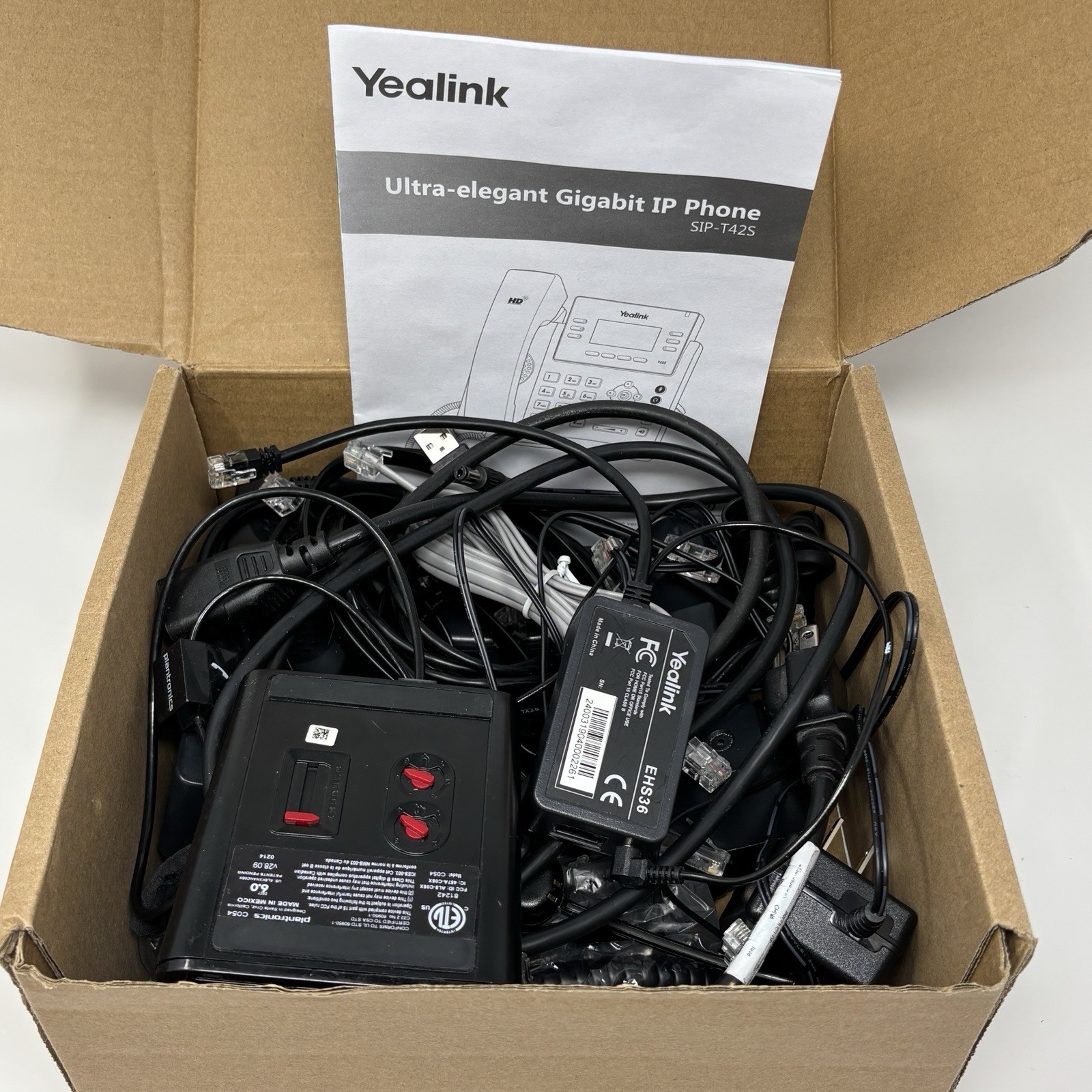 Yealink SIP-T42S Corded IP Phone Accessories Replacement Lot Office