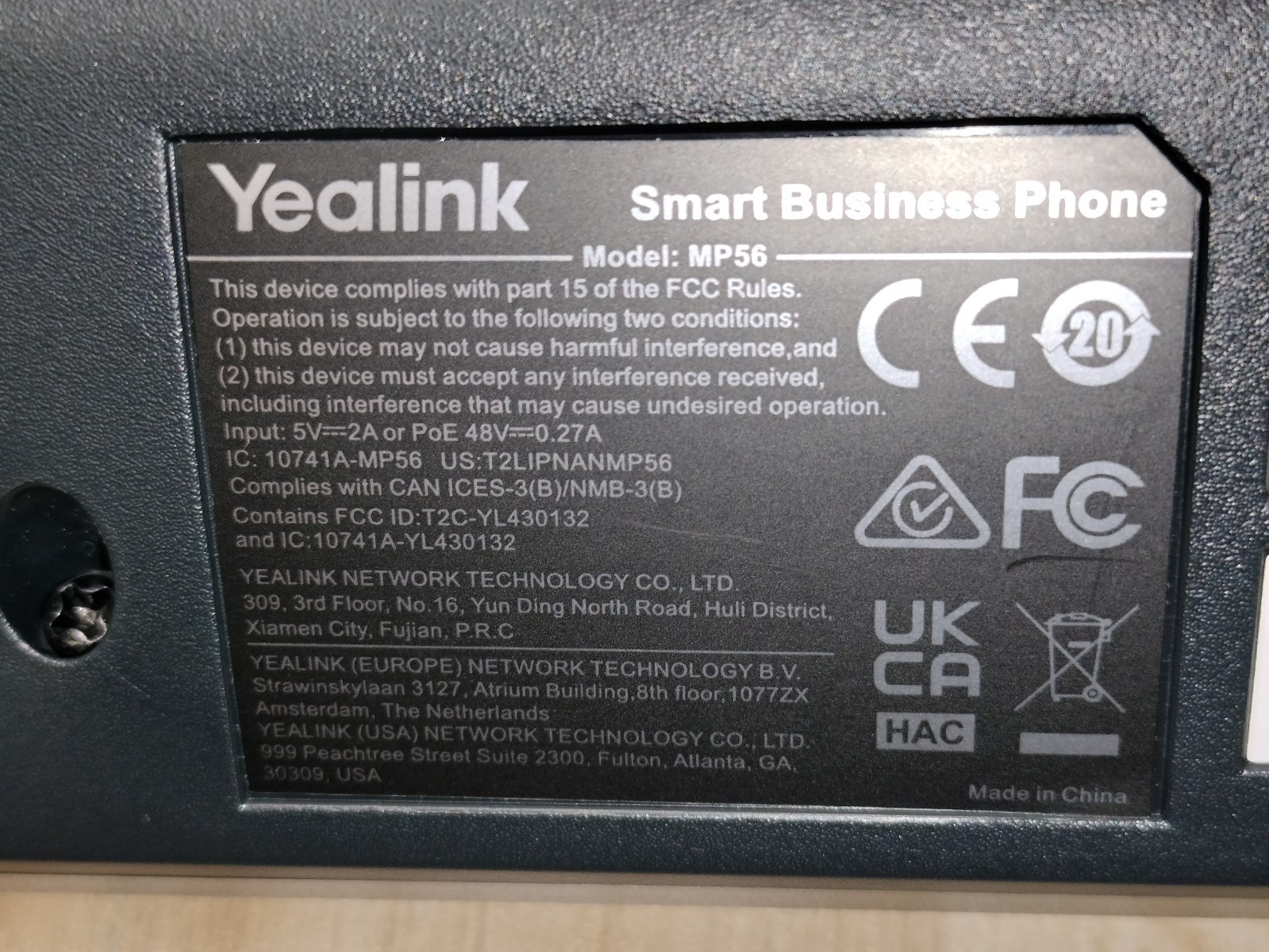 LOT OF 3 – Yealink MP56 Smart Business Phone Teams Edition IP PoE Office Phone