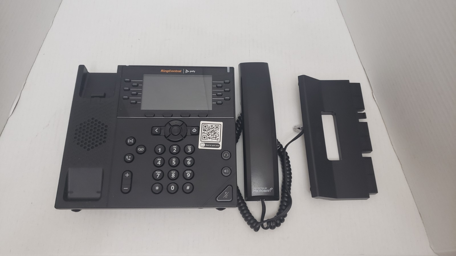 Poly VVX 450 POE IP Desk Corded Phone Wall Mountable Black LOT OF 6 VVX450