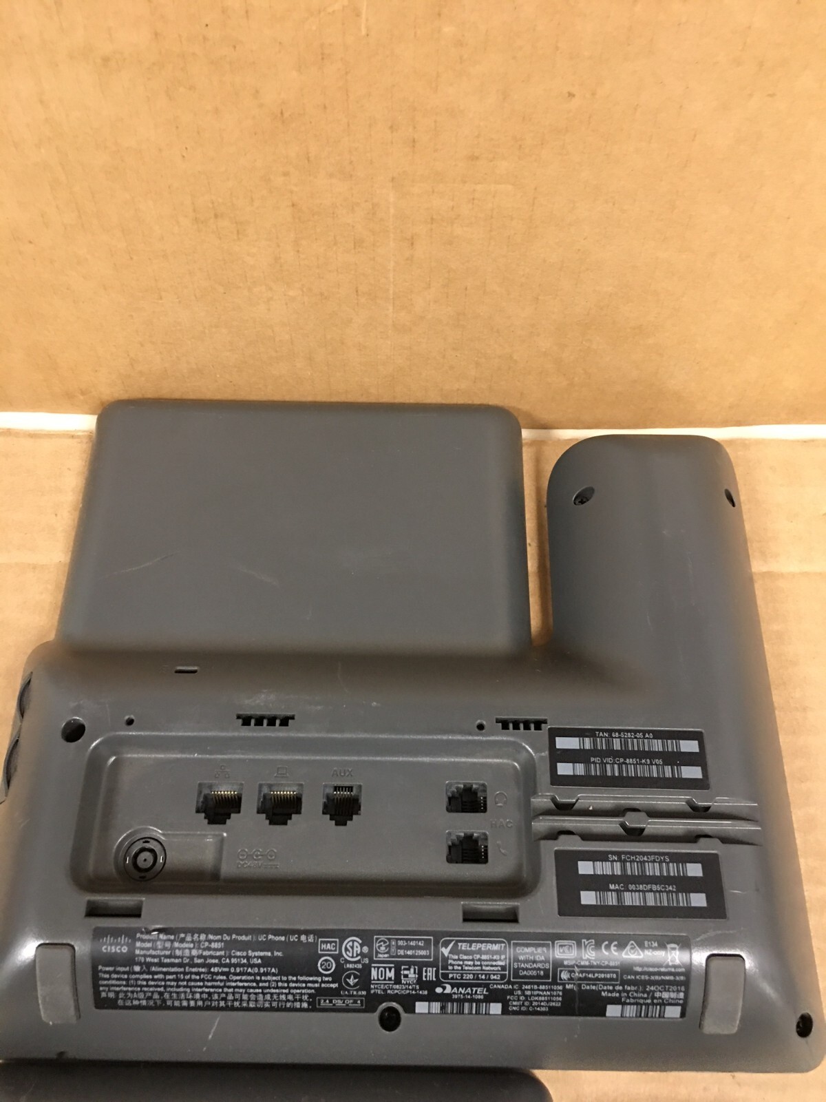 (LOT OF 2) Cisco CP-8851 CP-8851-K9 IP Office Phone W/ Handset & Stand