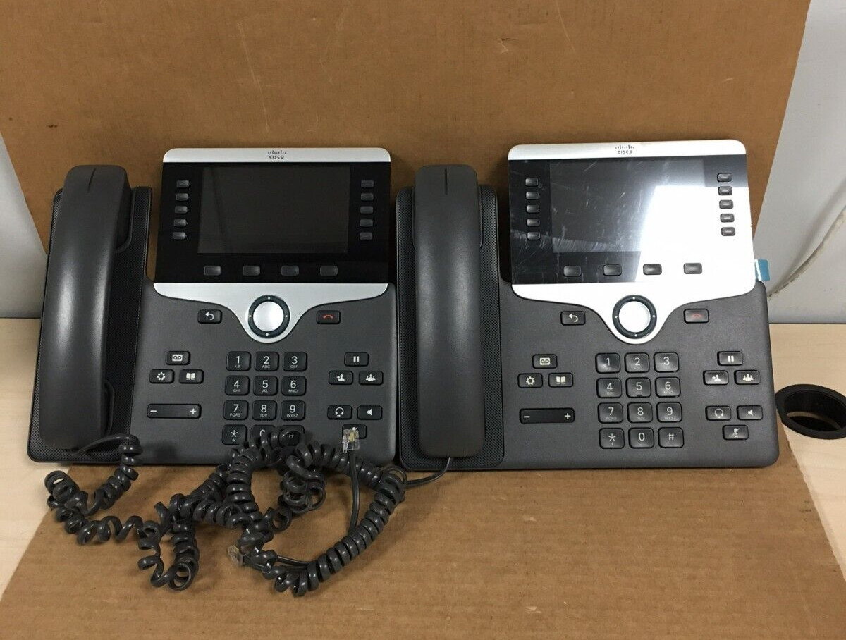 (LOT OF 2) Cisco CP-8851 CP-8851-K9 IP Office Phone W/ Handset & Stand