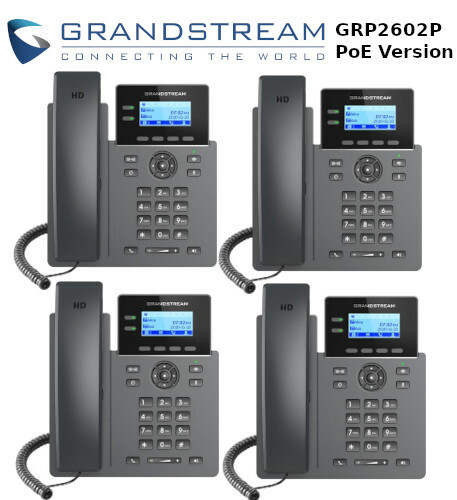 4 Grandstream GRP2602P 2-Line 4 SIP Accounts Office Phone PoE Version – No P/S
