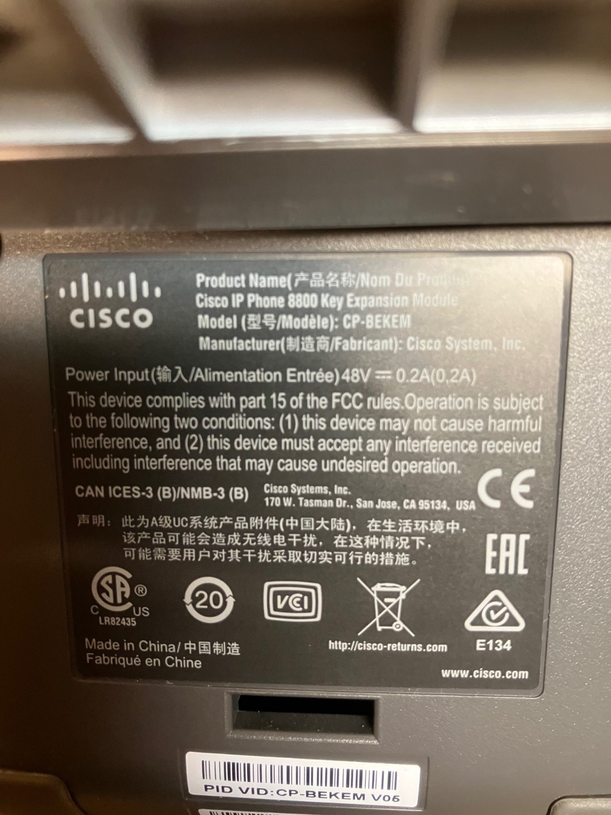 Cisco CP-8851-K9 V11 IP Phone with CP-BEKEM 8800 Key Expansion Module