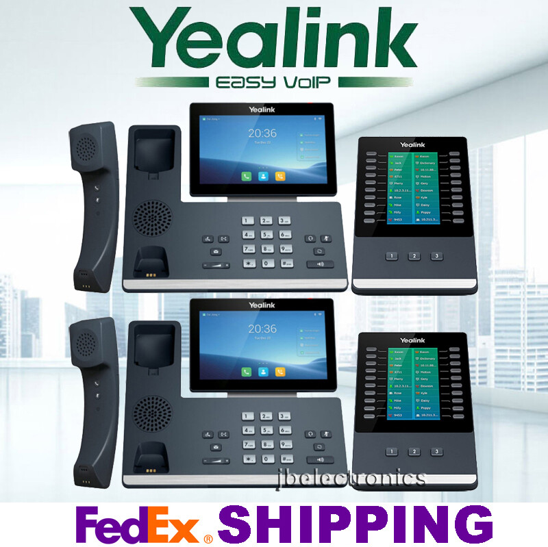 YEALINK SIP-T58W PRO GIGABIT VOIP IP SIP PHONE – 2 PHONES – 2 EXPANSION MODULES