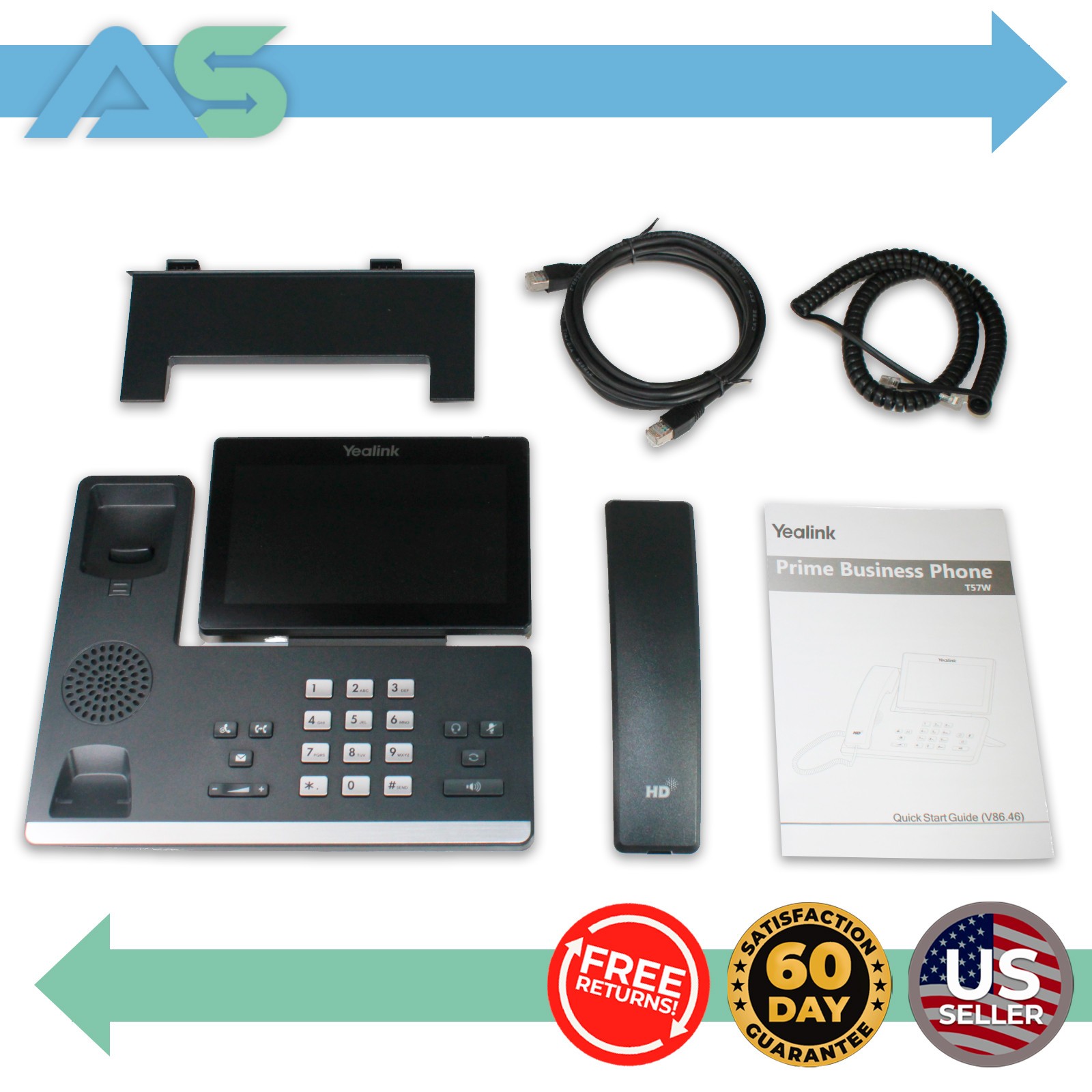 Yealink SIP-T57W Prime Touchscreen Business VoIP Phone Built-in WiFi & Bluetooth