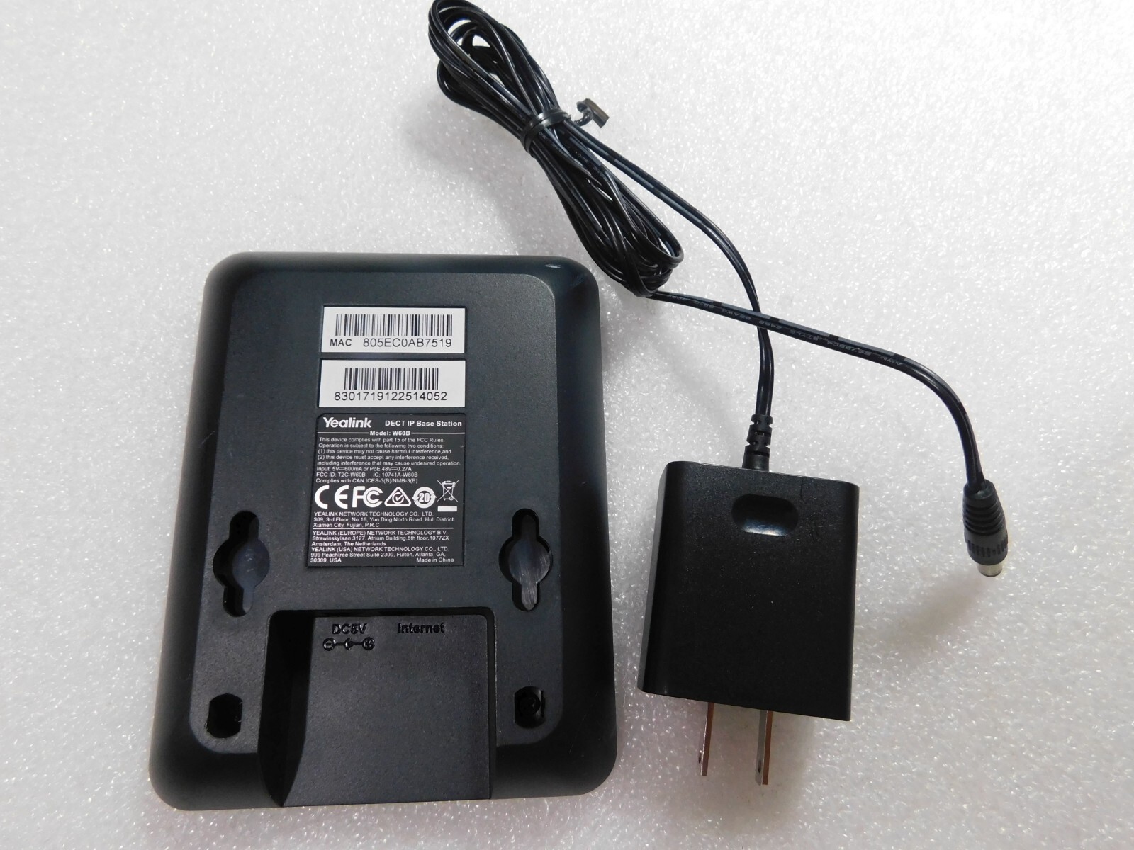 YEALINK W60B DECT IP BASE STATION VOIP SIP FOR UP TO 8 HANDSETS