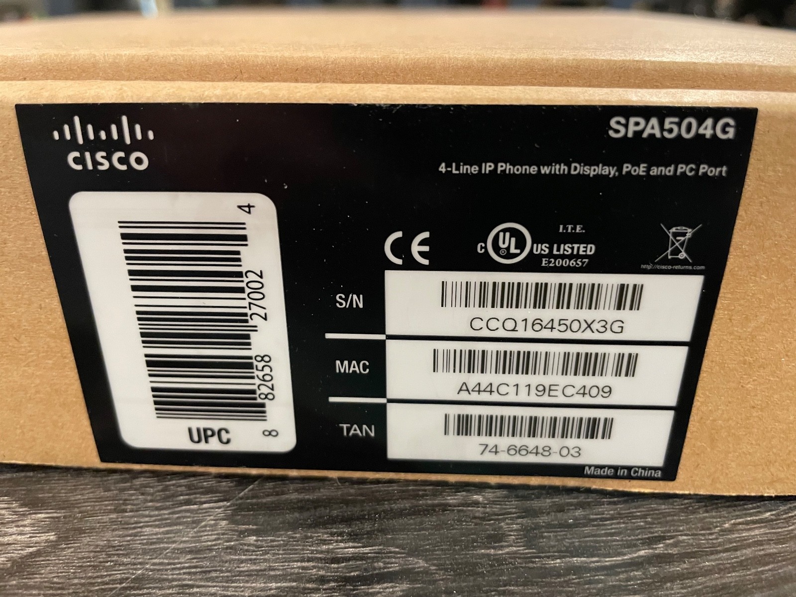 Cisco SPA 504G 4-Line, 2-Port Switch PoE IP Phone
