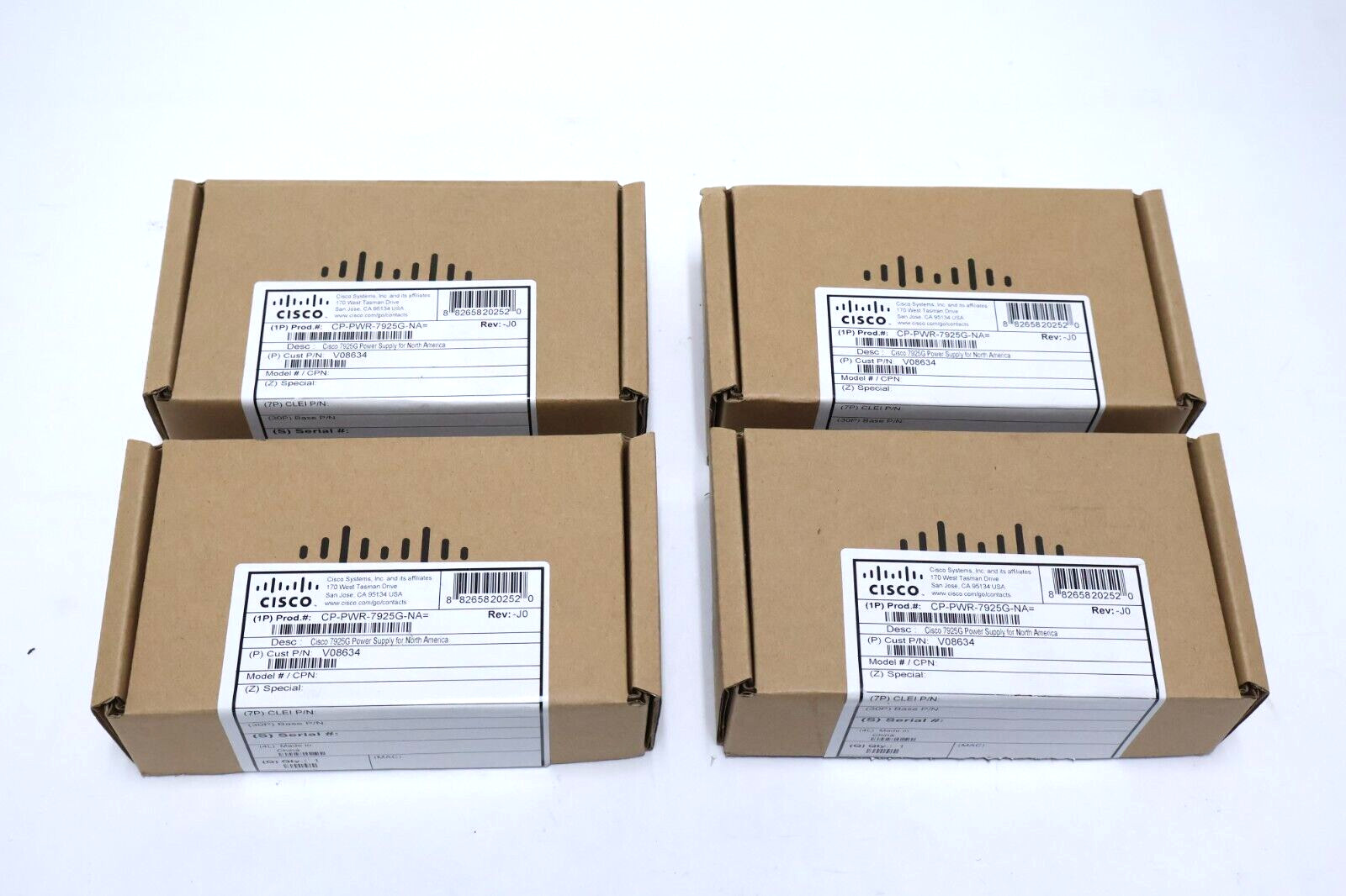 (LOT OF 4) Cisco CP-PWR-7925G-NA AC Power Supply Adapter 7925G