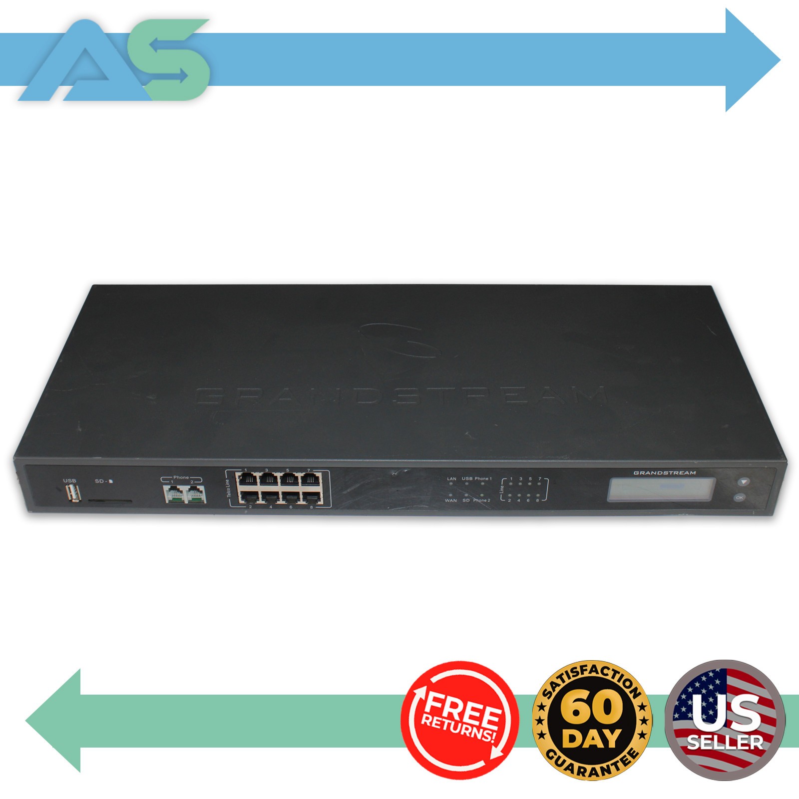 Grandstream UCM6208 8-Port FXO IP PBX Appliance Phone System 966-00029-16A003