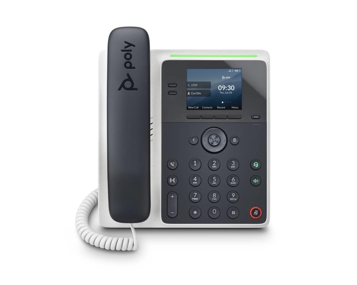 Poly Edge E100 IP Phone – Corded – Corded – Desktop, Wall Mountable