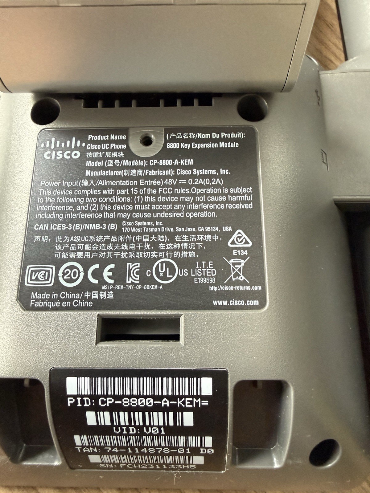Cisco VoIP Phone CP-8851 with 8800 Key Expansion Modules