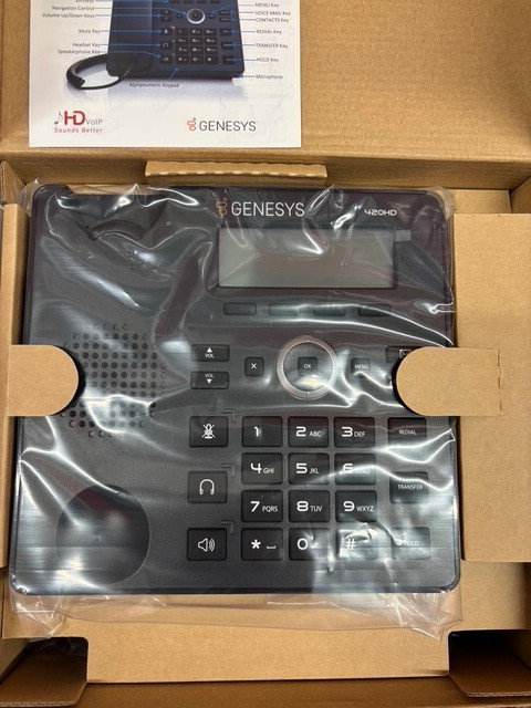 Lot of 10 New Genesys AudioCodes 420HDG IP Phones – 420HD – VoIP Gigabit – NIB