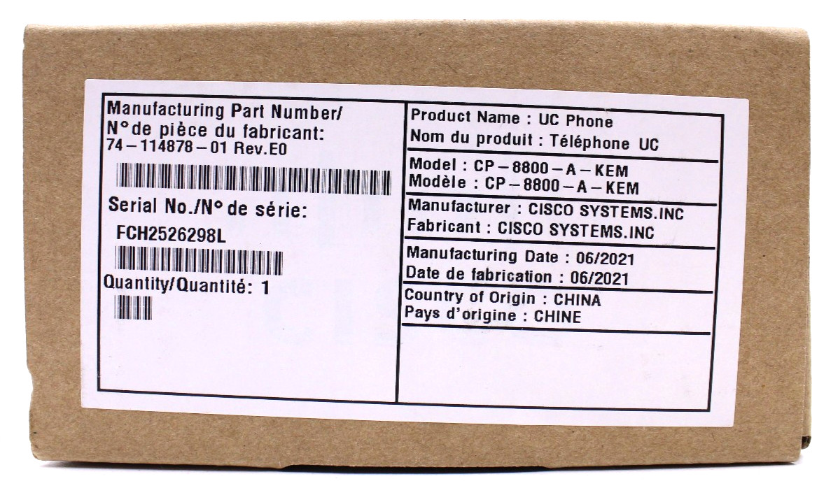 Cisco CP-8800-A-KEM IP Phone 8851/61 Key Expansion Module – NOB