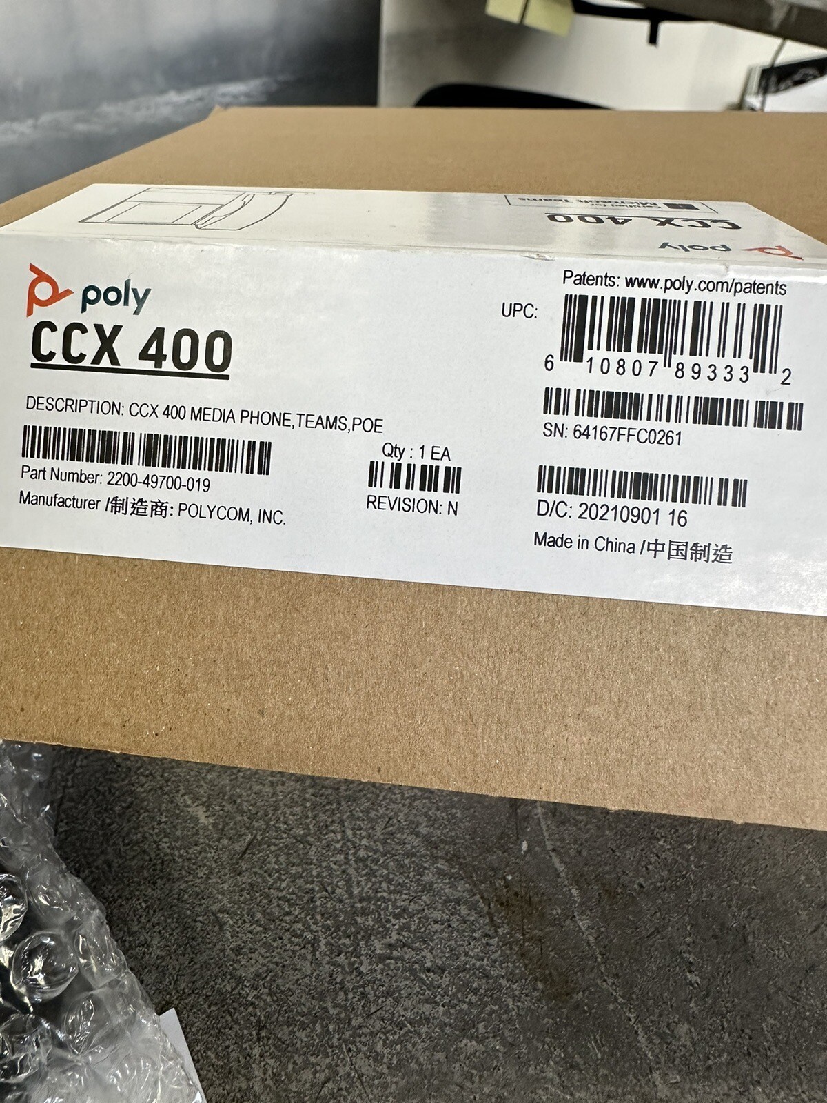 NEW Polycom CCX 400 2200-49700-019 CCX 400 Business Media Desk Phone Set of 3