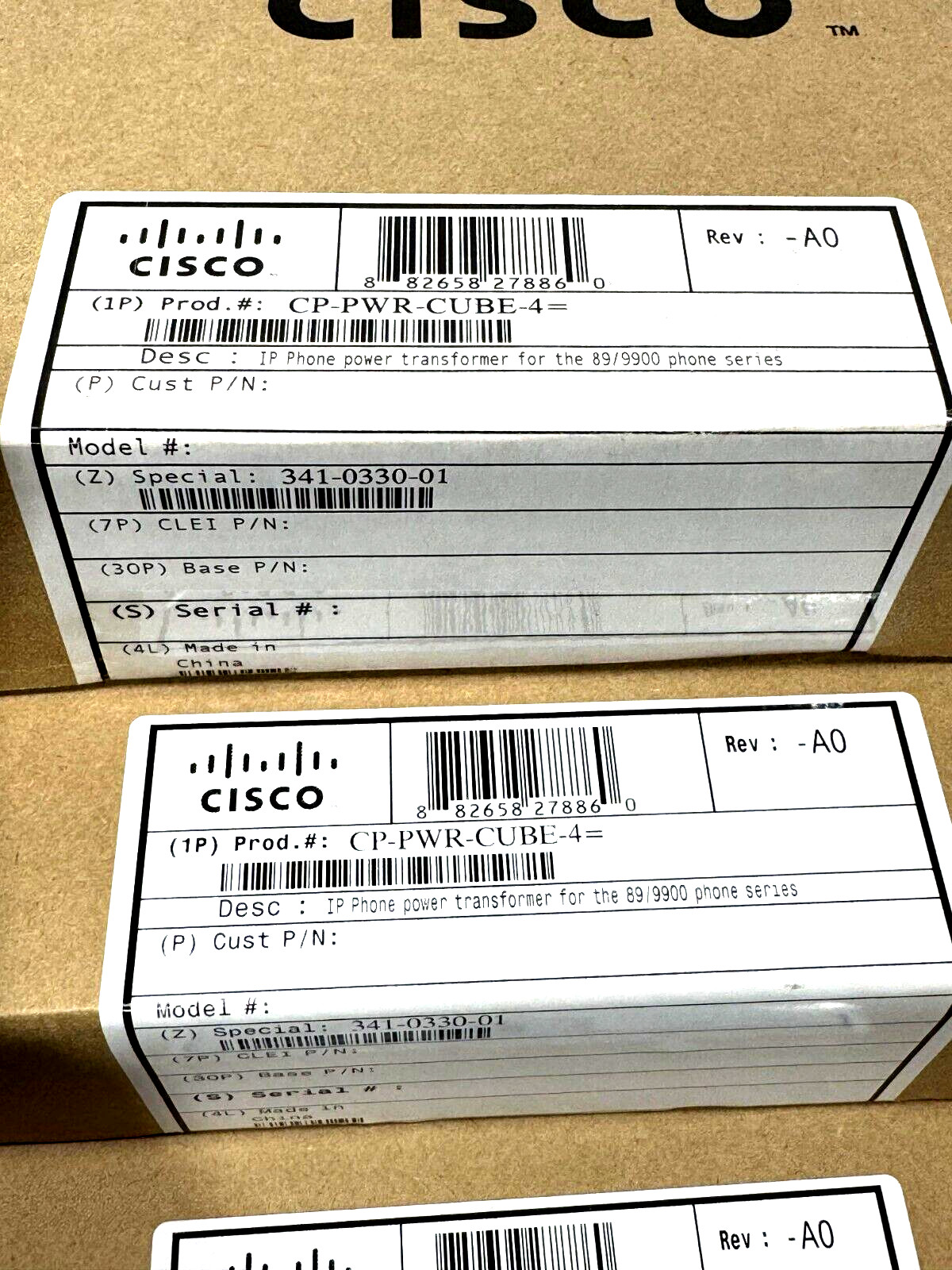 3 Genuine Cisco CP-PWR-Cube-4 IP Phone Power Transformer for IP Phone NEW